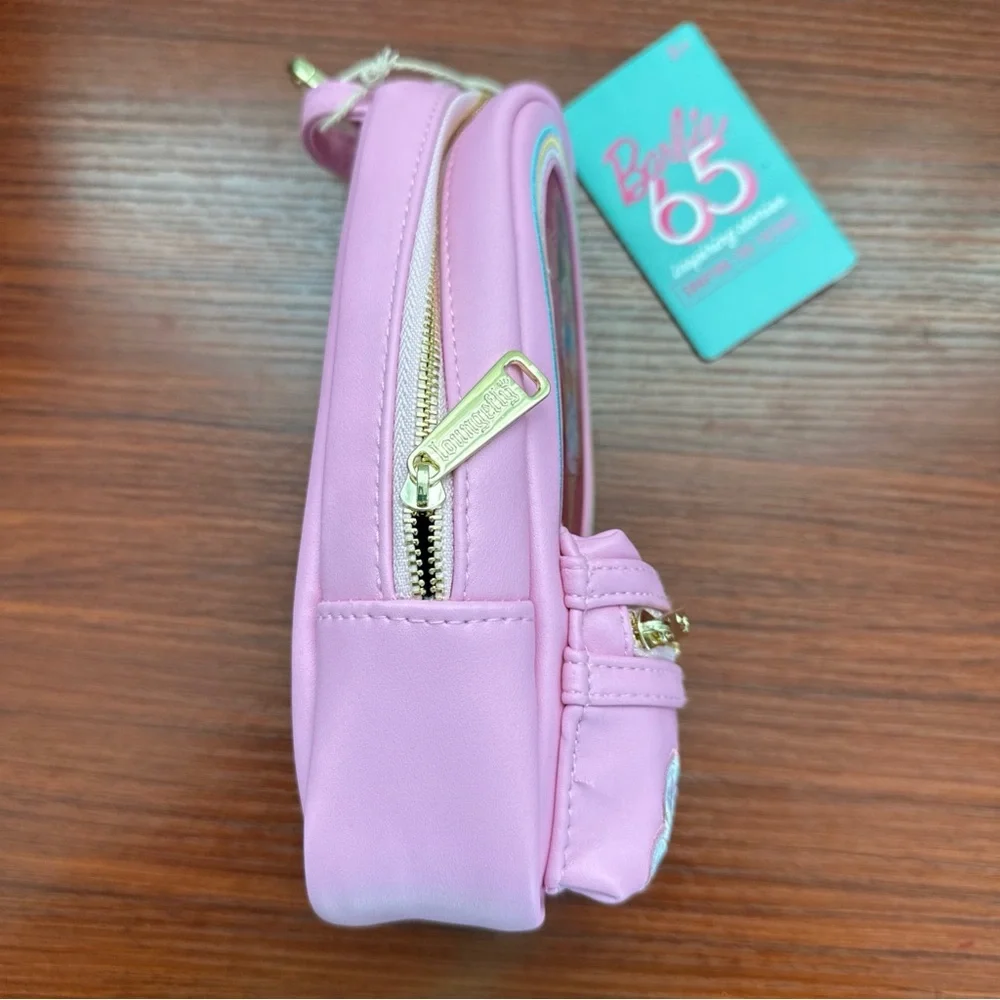 Loungefly Barbie 65th Anniversary Pink Mini Backpack Lenticular Pencil Case - Picture 8 of 14